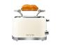 Beiger Toaster mit zwei Brötchen auf dem Brötchenaufsatz, mit der Aufschrift „1973“.