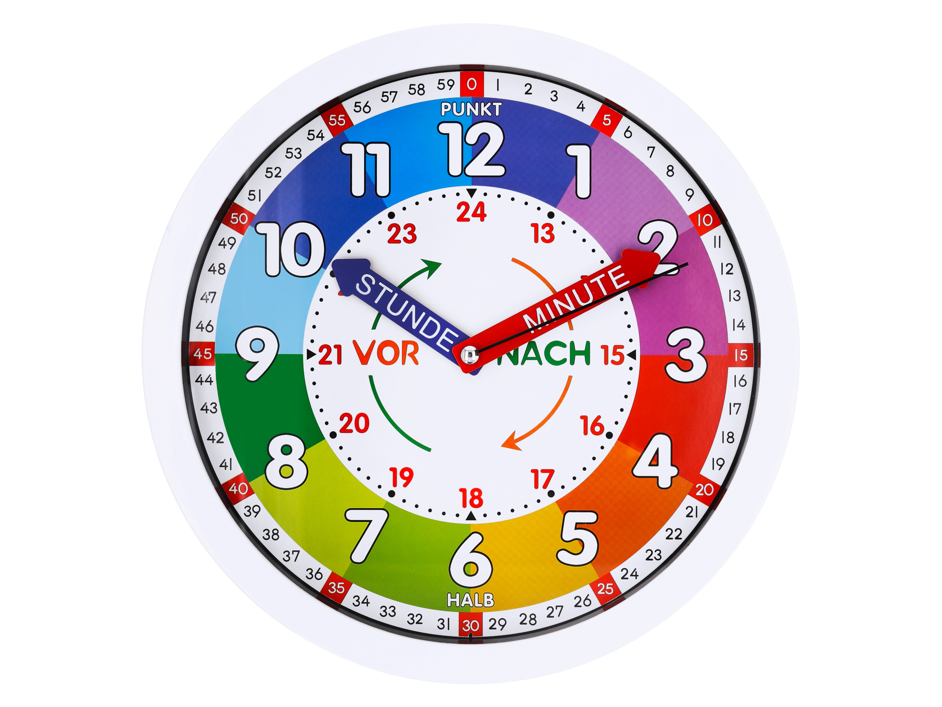 LUPILU® Lern-Wanduhr analog (Weiß)
