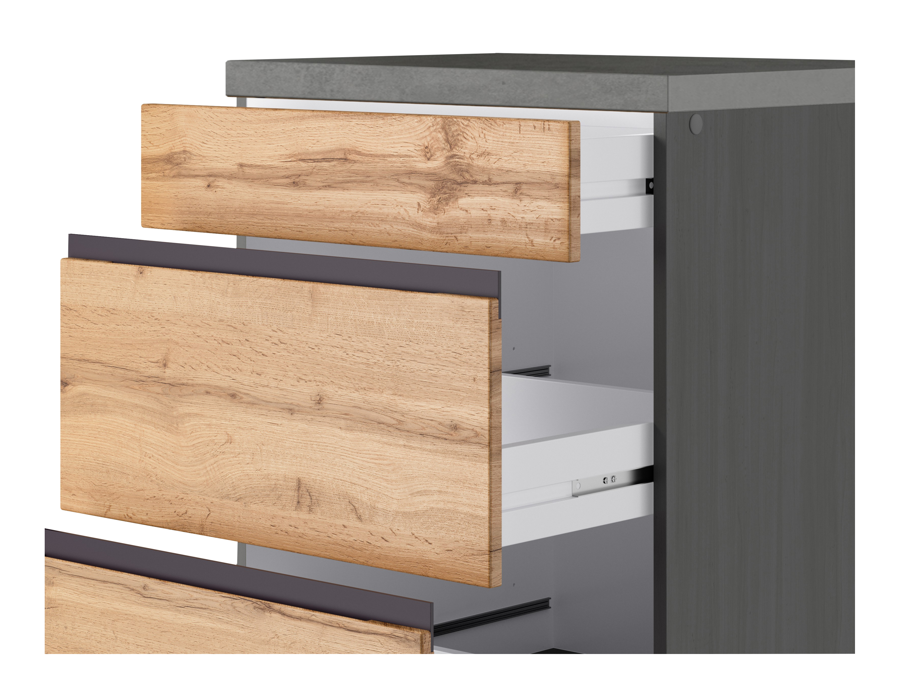 Thumbnail - HELD Berlin Küchenzeile (Breite 240/240 cm, grafit/ wotaneiche)