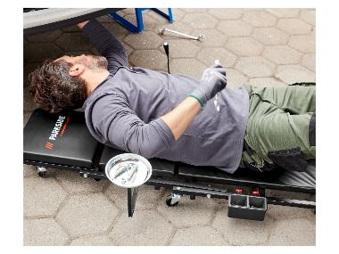 Parkside 2-in-1 Rollbrett & Werkstatthocker – 150 Kg Belastbar, 6 Rollen, Rot-schwarz
