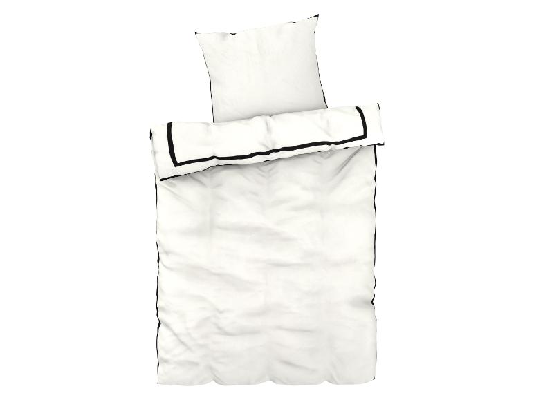 Weißer Bettbezug mit schwarzem Einfass
