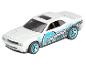 Ein weißer Hot Wheels Mopar Dodge Challenger mit blauen Akzenten.