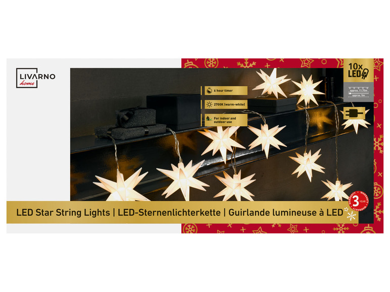 Gehe zu Vollbildansicht: LIVARNO home LED-Sternenlichterkette, 10 LEDs - Bild 2