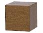 Brauner rechteckiger Block mit einer strukturierten Oberfläche.