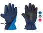 Zwei Paar blaue Handschuhe mit schwarzen Details für den Winter.