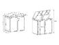 PLATS® Mülltonnenbox Mülltonnenbox mit Maßen, geöffnet und geschlossen