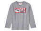 Ein graues Langarmshirt mit Marvel-Logo und Spider-Man.