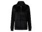 Schwarze Samtjacke mit Reißverschluss.
