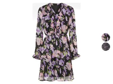 esmara® Damen Chiffon-Kleid, mit verspielten Volants