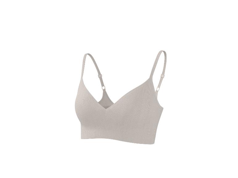 Hellbeiger gerippter Bralette mit verstellbaren Trägern.
