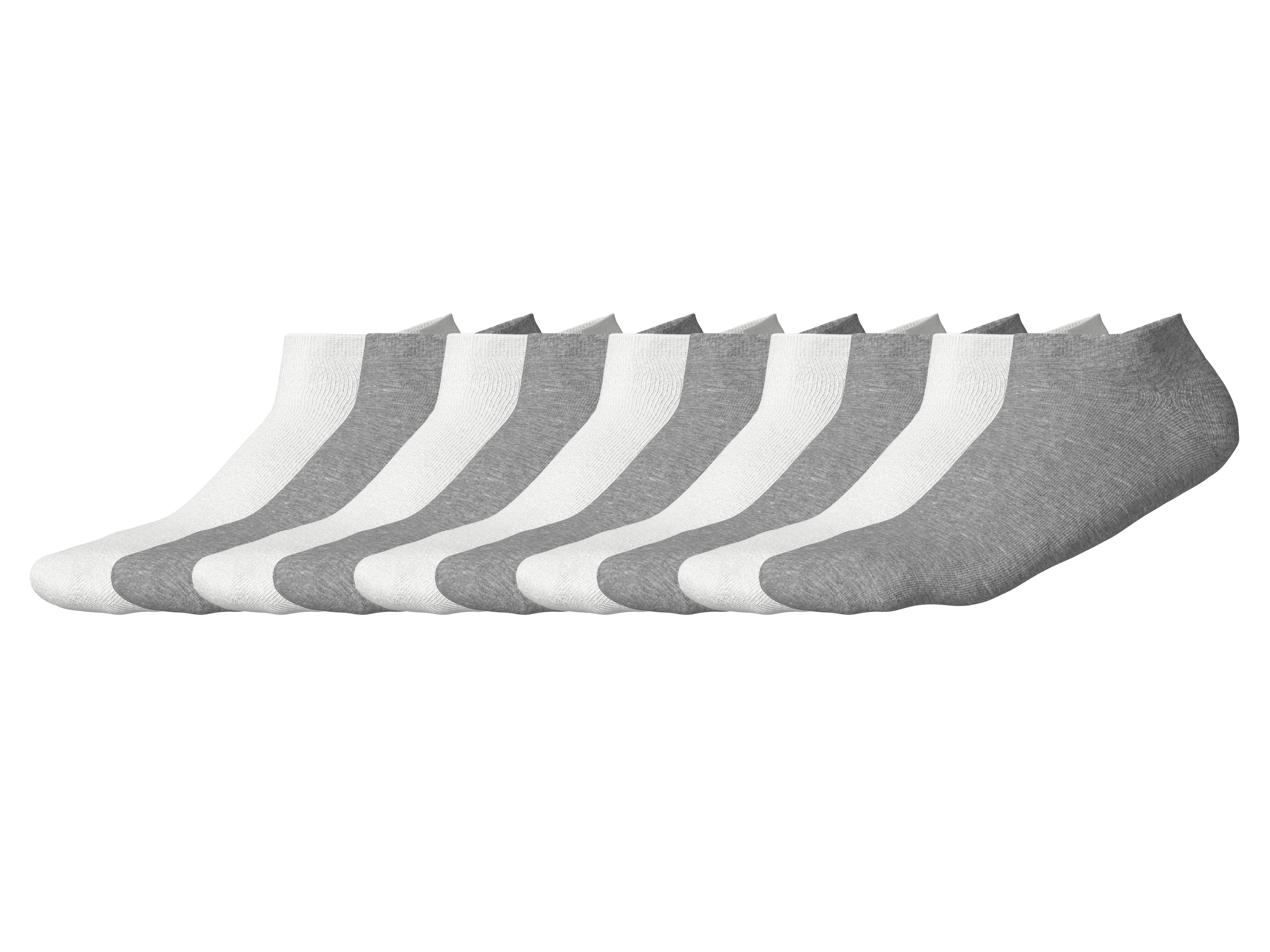 ESMARA® Sneakersocken, 10 Paar (Weiß/Grau, 39-42)