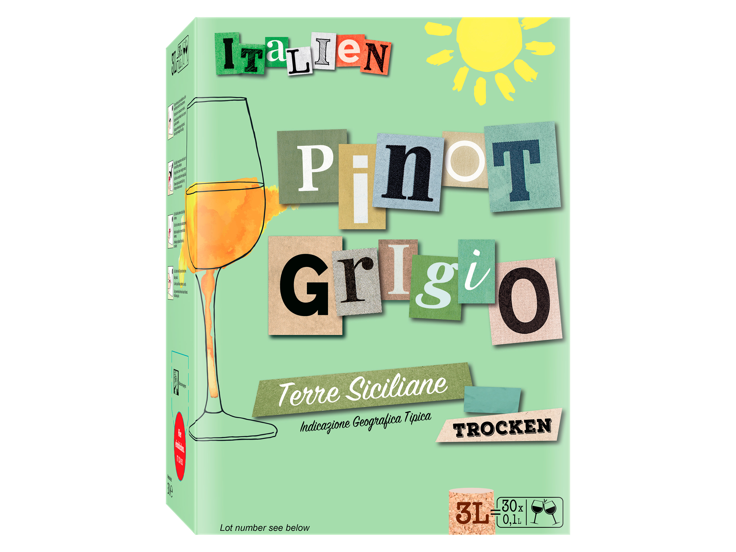 Pinot Grigio Terre Siciliane IGT 3,0-l-Bag-in-Box trocken, Weißwein 2023