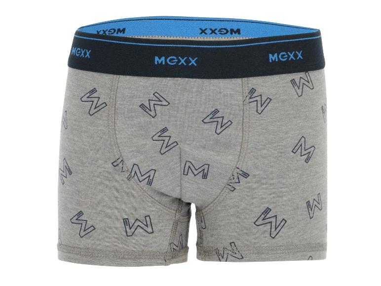 Graue Boxer von Mexx mit einem Muster des Mexx-Logos.