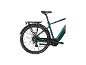 Grünes E-Bike mit Gepäckträger und Hinterrad