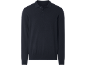 Herren-Langarm-Poloshirt in Dunkelblau mit Dreiknopfleiste.