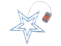 Leuchtende Sternendekoration mit blauen LED-Lichtern und Batteriefach.