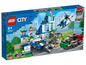 LEGO City Polizeistation mit Helikopter, Polizeiauto und Gefängniswagen.