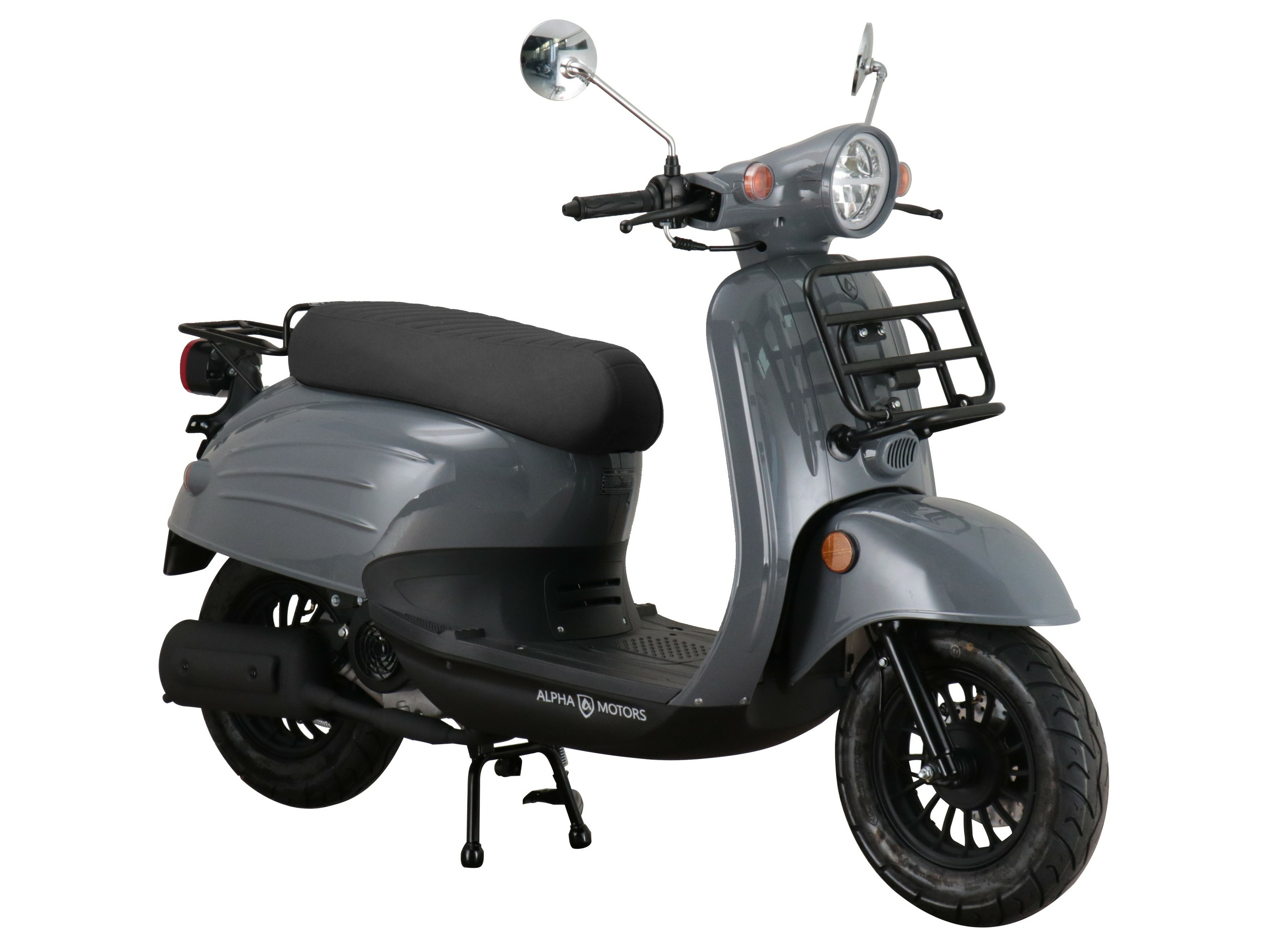 Alpha Motors Motorroller Adria 50 ccm EURO 5 (Grau, 45 km/h)““ | Leistung 45 km/h: 2,3 kW / 3,1 PS Viertaktmotor mit moderner Kraftstoffeinspritzung EFI Verbrauch 25 km/h: ca. 3 l/100 km