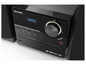 Ein schwarzes Sharp Stereo mit CD-Player und Bluetooth-Funktion.