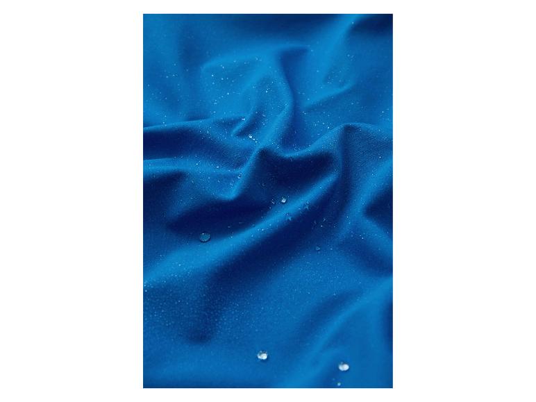 Blauer wasserdichter Stoff mit Wassertropfen
