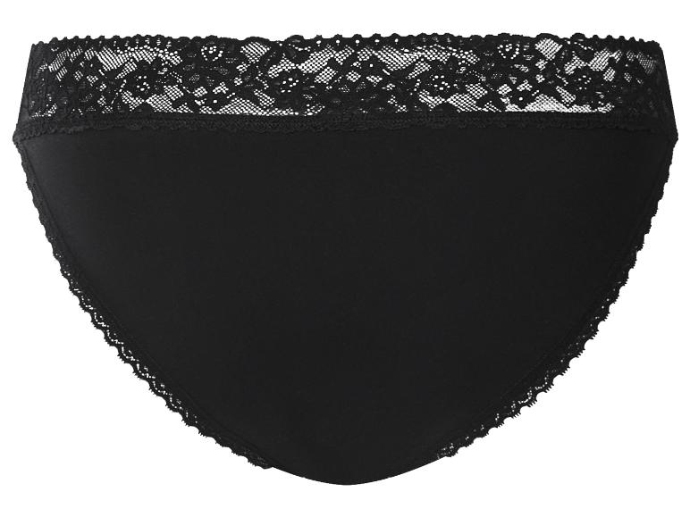 Schwarzer Damen-Slip mit Spitzenbesatz