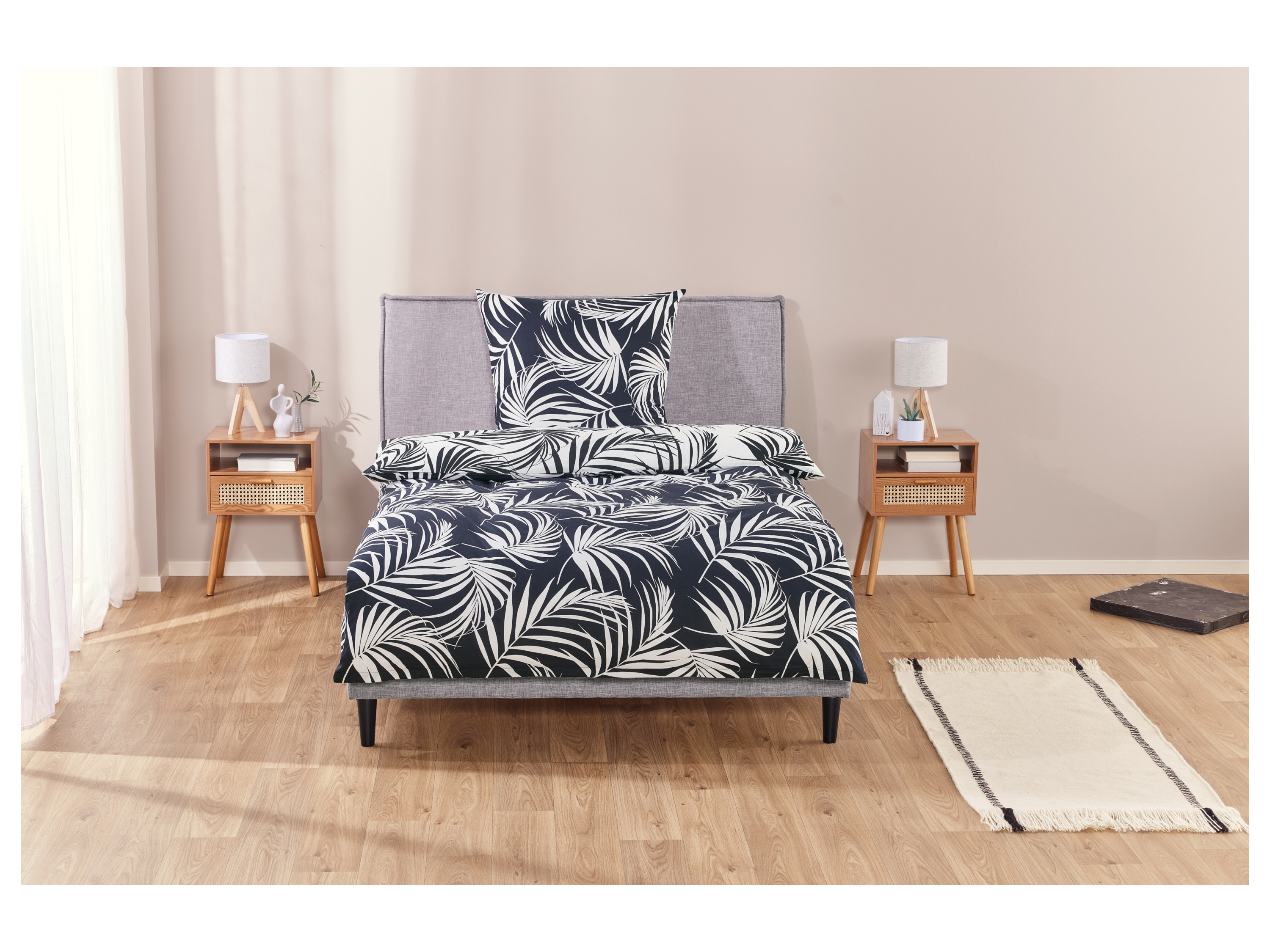 Thumbnail - LIVARNO home Bettwäsche Edel-Renforcé 135x200 (Palmen)