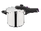 GSW Schnellkochtopf System RAPID aus Edelstahl mit schwarzem Griff.