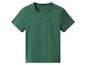 Grünes Kinder-T-Shirt mit kurzen Ärmeln und Rundhalsausschnitt.