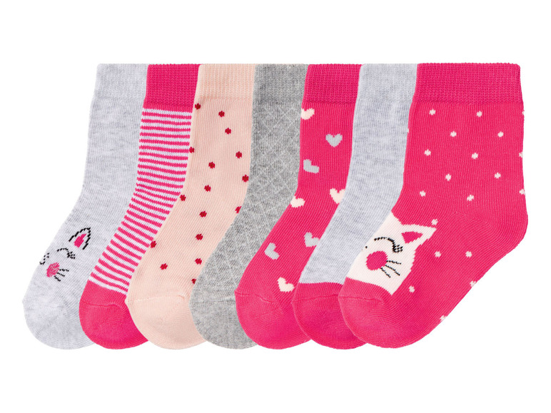 Gehe zu Vollbildansicht: lupilu® Kleinkinder Mädchen Socken, 7 Paar, mit Baumwolle - Bild 10