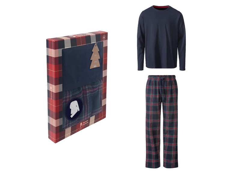 Gehe zu Vollbildansicht: Happy Shorts Herren Pyjama mit Weihnachtsmotiv & Geschenkverpackung - Bild 2