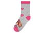 Graue Socken mit rosa Herzen und Skye von Paw Patrol.