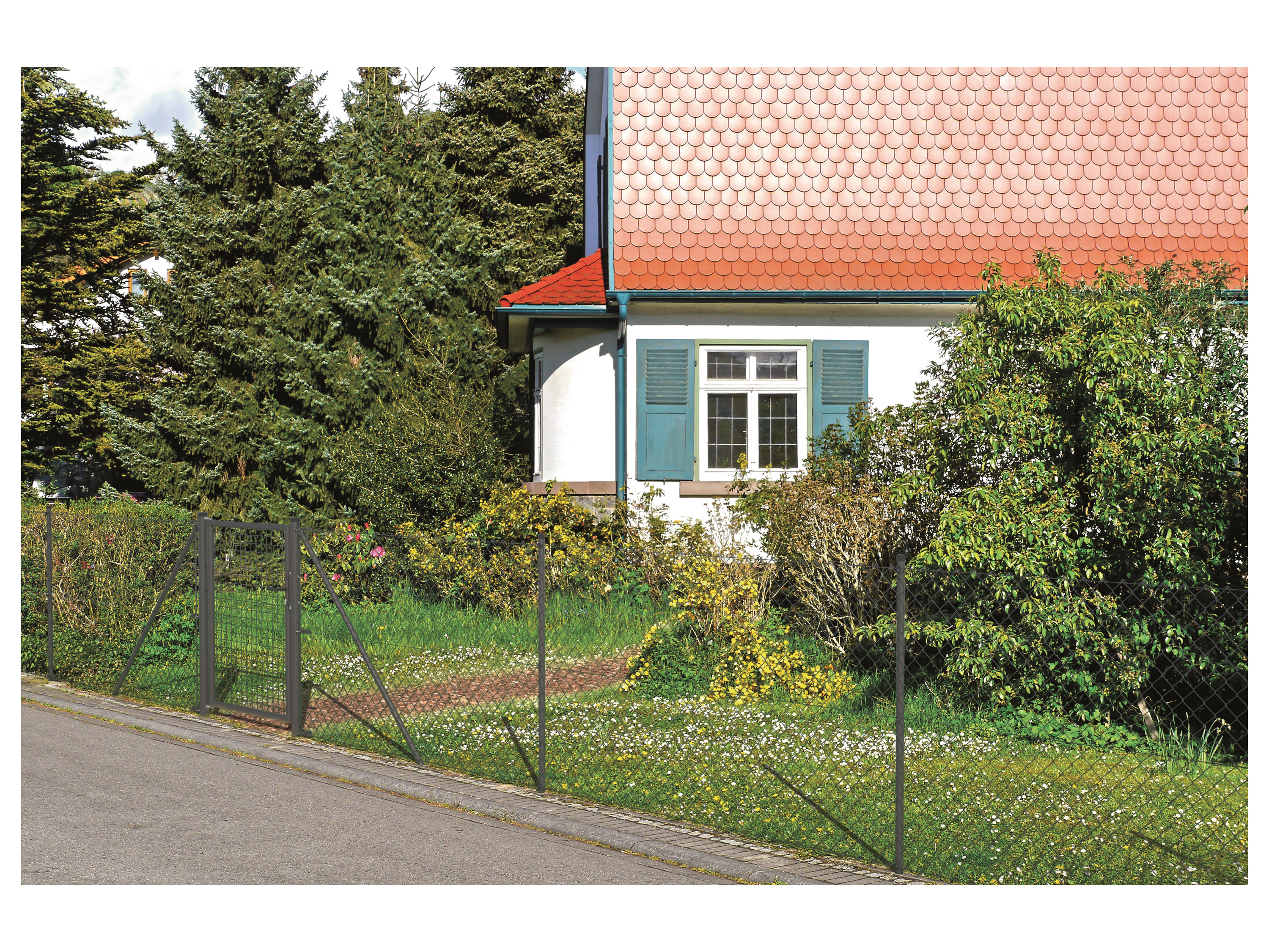 Thumbnail - ALBERTS Set Maschendrahtzaun zum Einbetonieren, anthrazit (1250 mm)