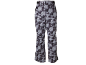Graue und schwarze Camouflage-Skihose mit Muster.