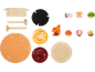 Kinder-Fondue-Set aus Holz mit Spielzeug-Zubehör.