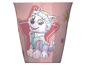 Ein rosa Becher mit Everest von der Paw Patrol.