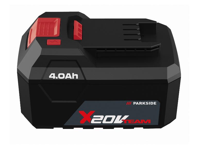 PARKSIDE X 20V Team 4.0Ah Akku, schwarz und rot