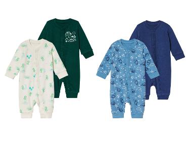 lupilu® Baby Schlafoveralls, 2 Stück, aus reiner Bio-Baumwolle