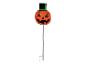 Halloween-Kürbis-Gartenstecker mit Zylinder und lachendem Gesicht