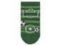 Fußballsocken mit Fußballfeld und Fußball.