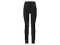 Schwarze Damen-Leggings mit hohem Bund und elastischem Taillenband.