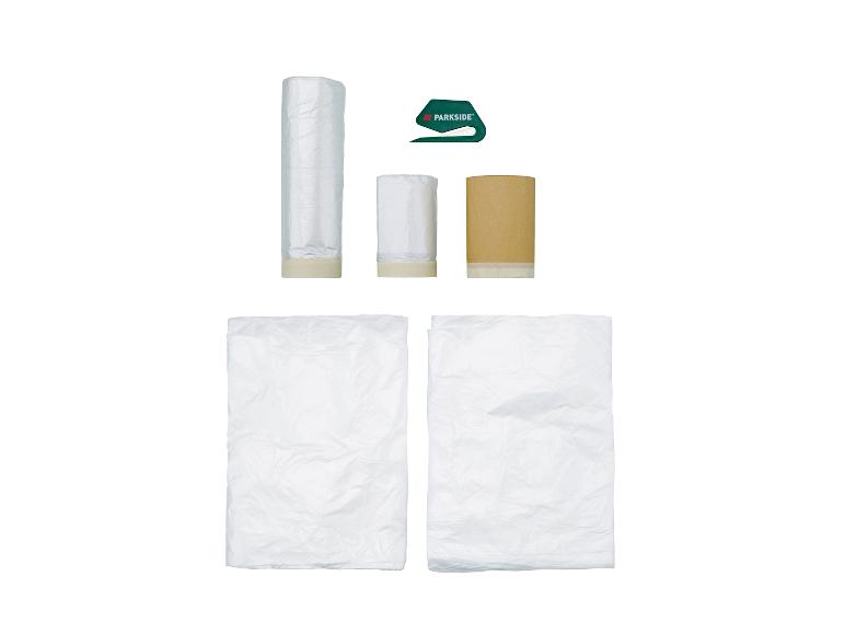 Parkside Abdeckfolie und Abdeckpapier mit Klebeband, plus Abdeckplastik
