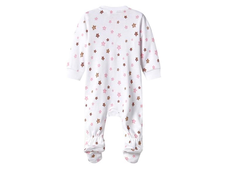 Weißer Baby-Strampler mit rosa und braunem Sternenmuster