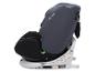Grauer und schwarzer Kindersitz mit drehbarer Basis und Montageanleitung.
