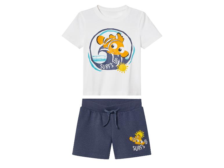 Kinder-Set: T-Shirt und Shorts, Surf-Motiv, Clownfisch.