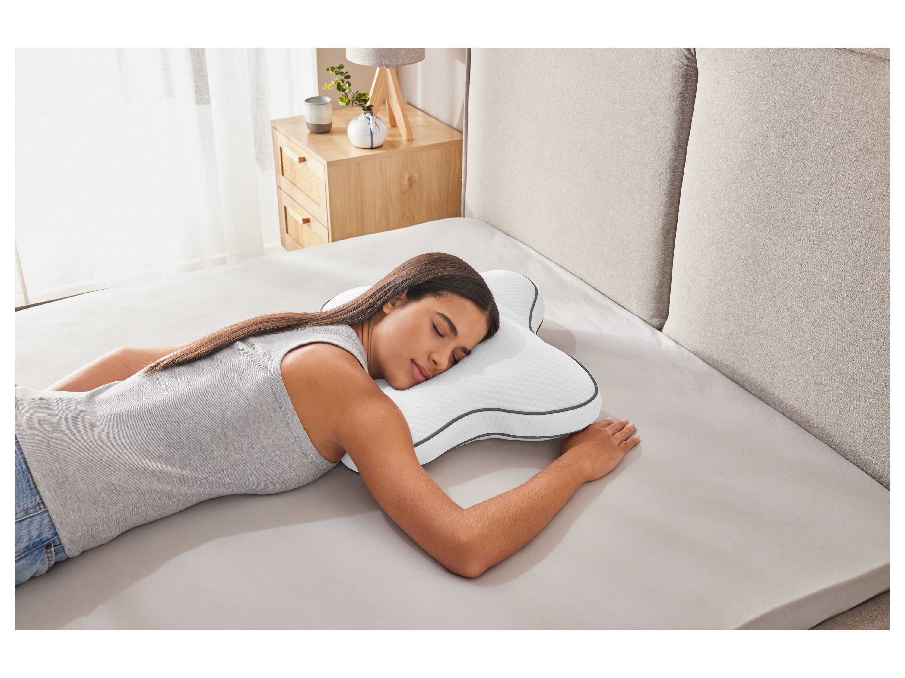 Thumbnail - LIVARNO home Bauchschläferkissen, mit aufschüttelbaren Viskoelastik-Spezialschaum-Stäbchen