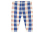 Blau-rosa karierte Leggings für Babys.