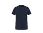 Dunkelblaues Herren-T-Shirt mit kurzen Ärmeln und Brusttasche.