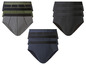 Drei Paar Herren-Slips in Grau, Schwarz und Dunkelblau