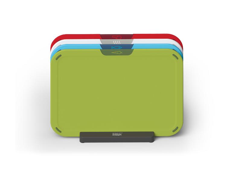 Joseph Joseph farbige Schneidebretter Set mit Ständer.