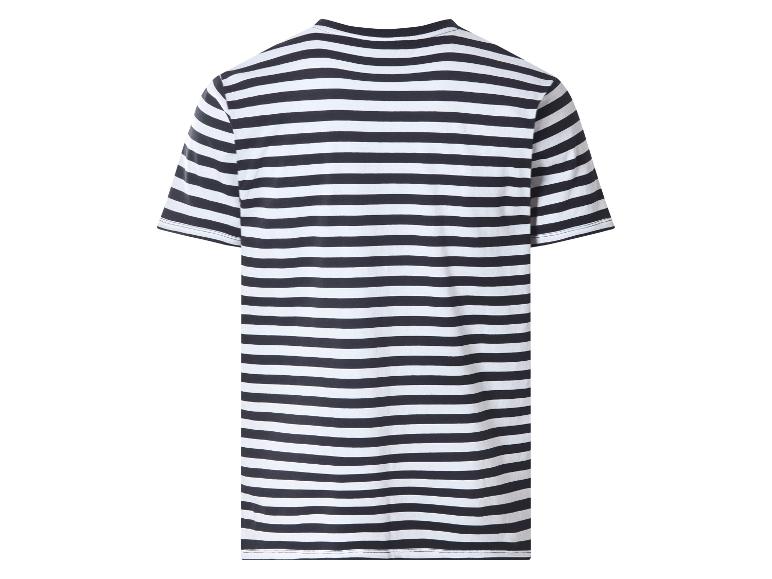 Schwarz-weiß gestreiftes Kurzarm-T-Shirt, Rückansicht